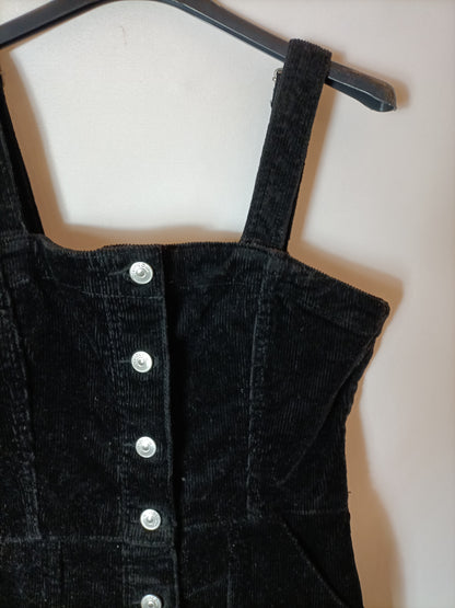H&amp;M. Black corduroy dungarees size 36