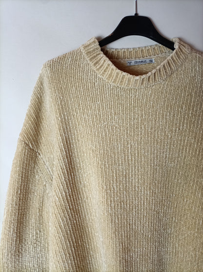 PULL&BEAR. jersey amarillo pastel T.s
