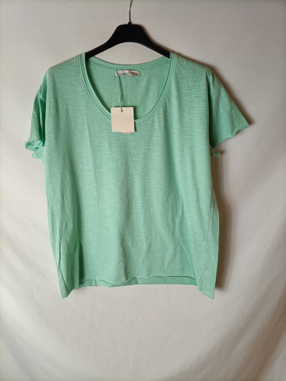PULL&BEAR. Camiseta verde agua T.m