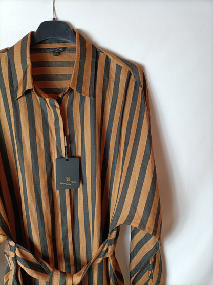 MASSIMO DUTTI. Long striped shirt dress. Size 38