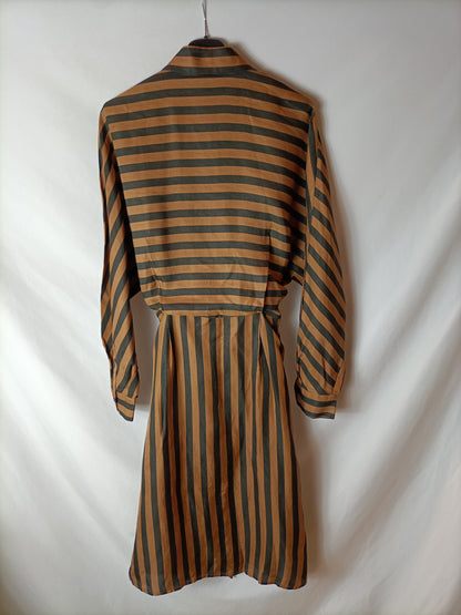MASSIMO DUTTI. Long striped shirt dress. Size 38