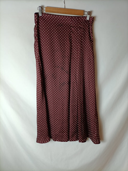 ZARA. Flowy burgundy midi skirt. TM