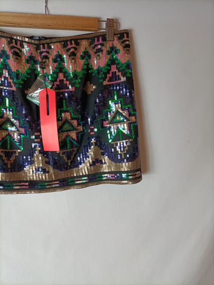 COLLECTION. Stretch sequin skirt. TS