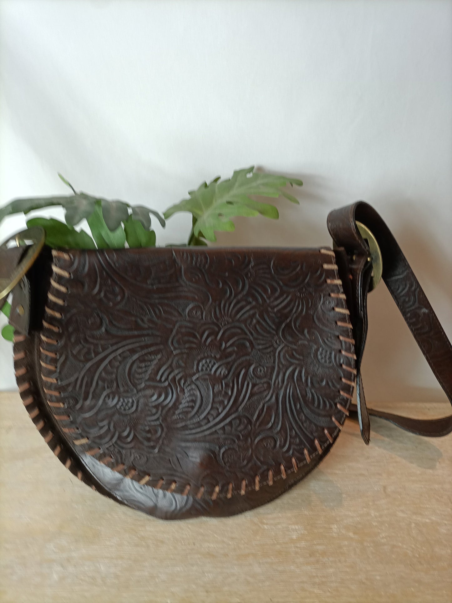 ZARA. Bolso marrón piel Vintage