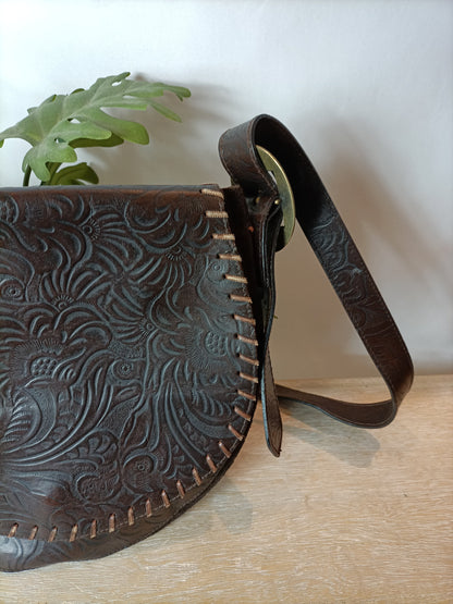 ZARA. Bolso marrón piel Vintage