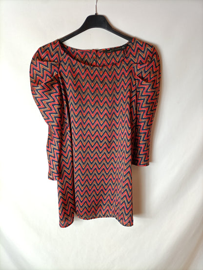 ZARA.blusa hombros fruncidos T.L