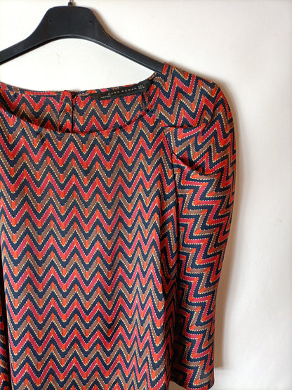 ZARA.blusa hombros fruncidos T.L