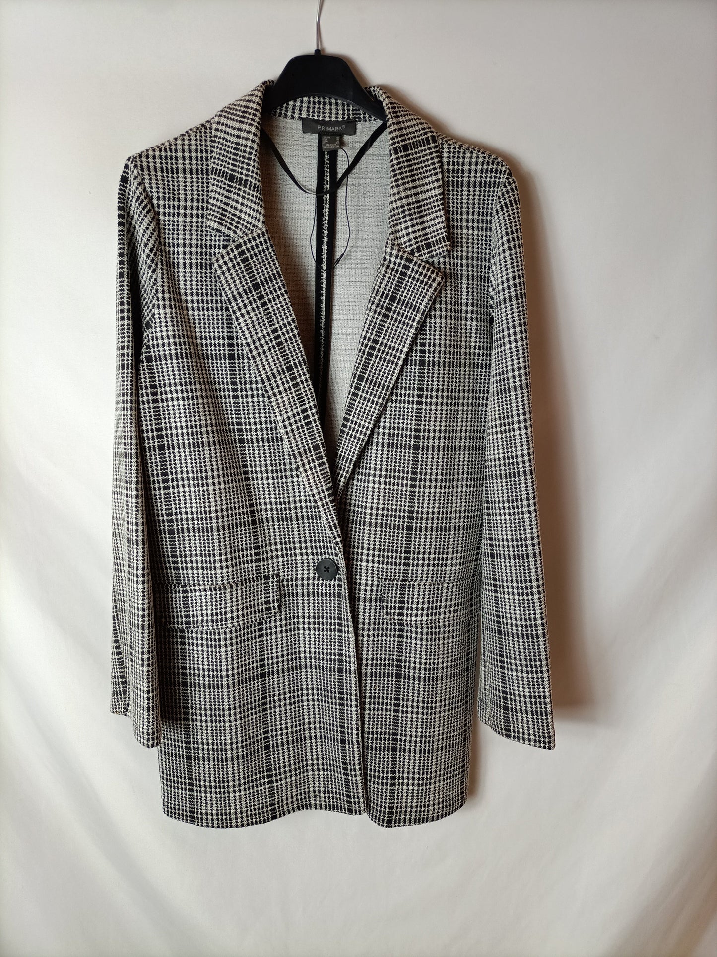 PRIMARK. Checked stretch blazer, size 38