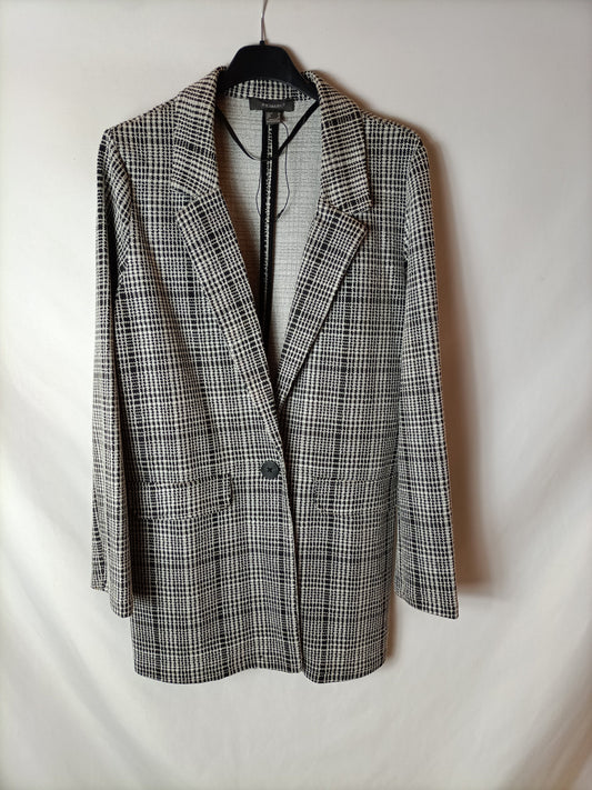 PRIMARK. Checked stretch blazer, size 38