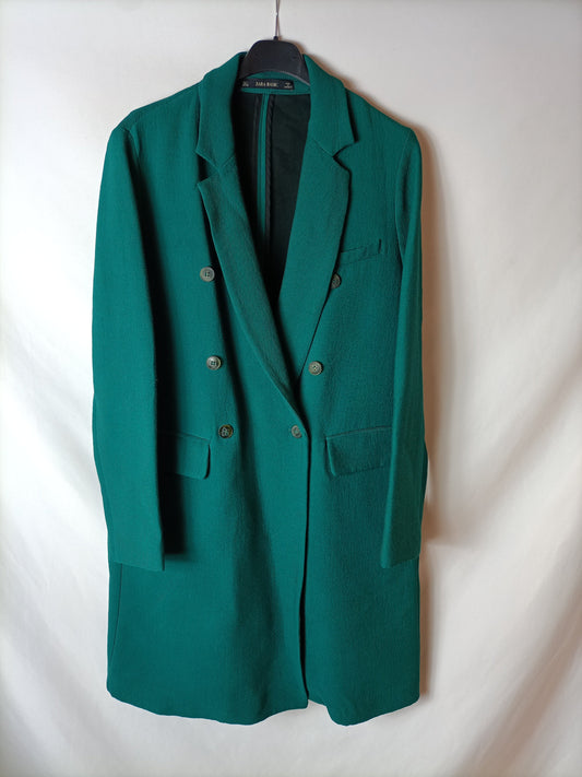 ZARA. Green double-breasted coat TL