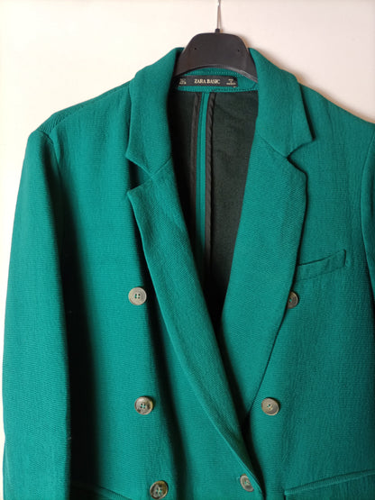 ZARA. Green double-breasted coat TL
