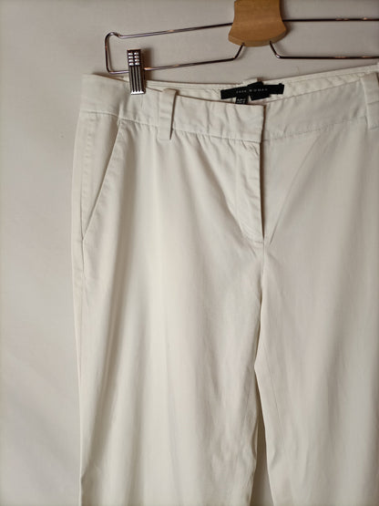 ZARA.Pantalón chino blanco T.42