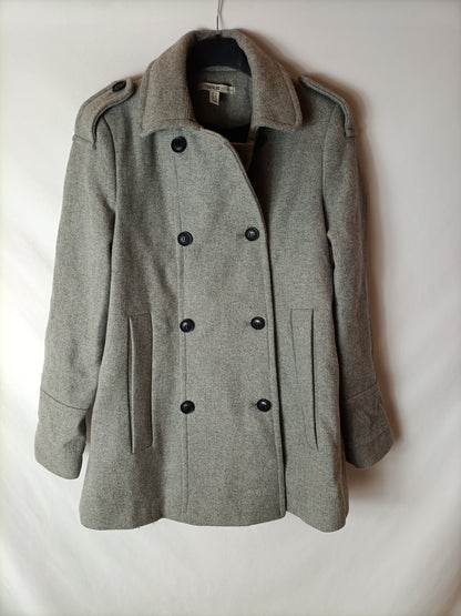 ZARA. Abrigo paño gris . T XS