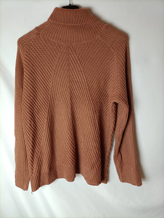 OTHER. Total look: brown knit skirt and sweater. TS