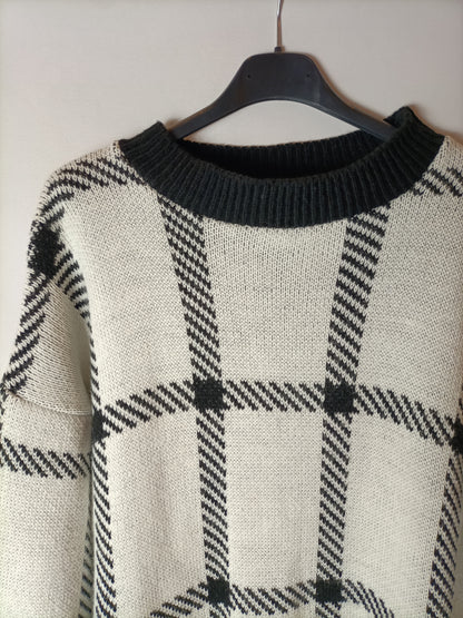 OTRAS. Total look falda y jersey punto cuadros T S/M