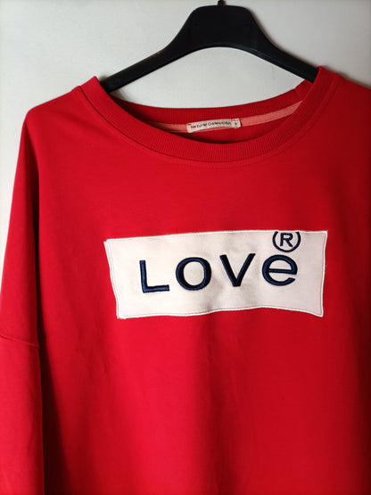 NATURAL COLLECTION. Sudadera roja letras. T S