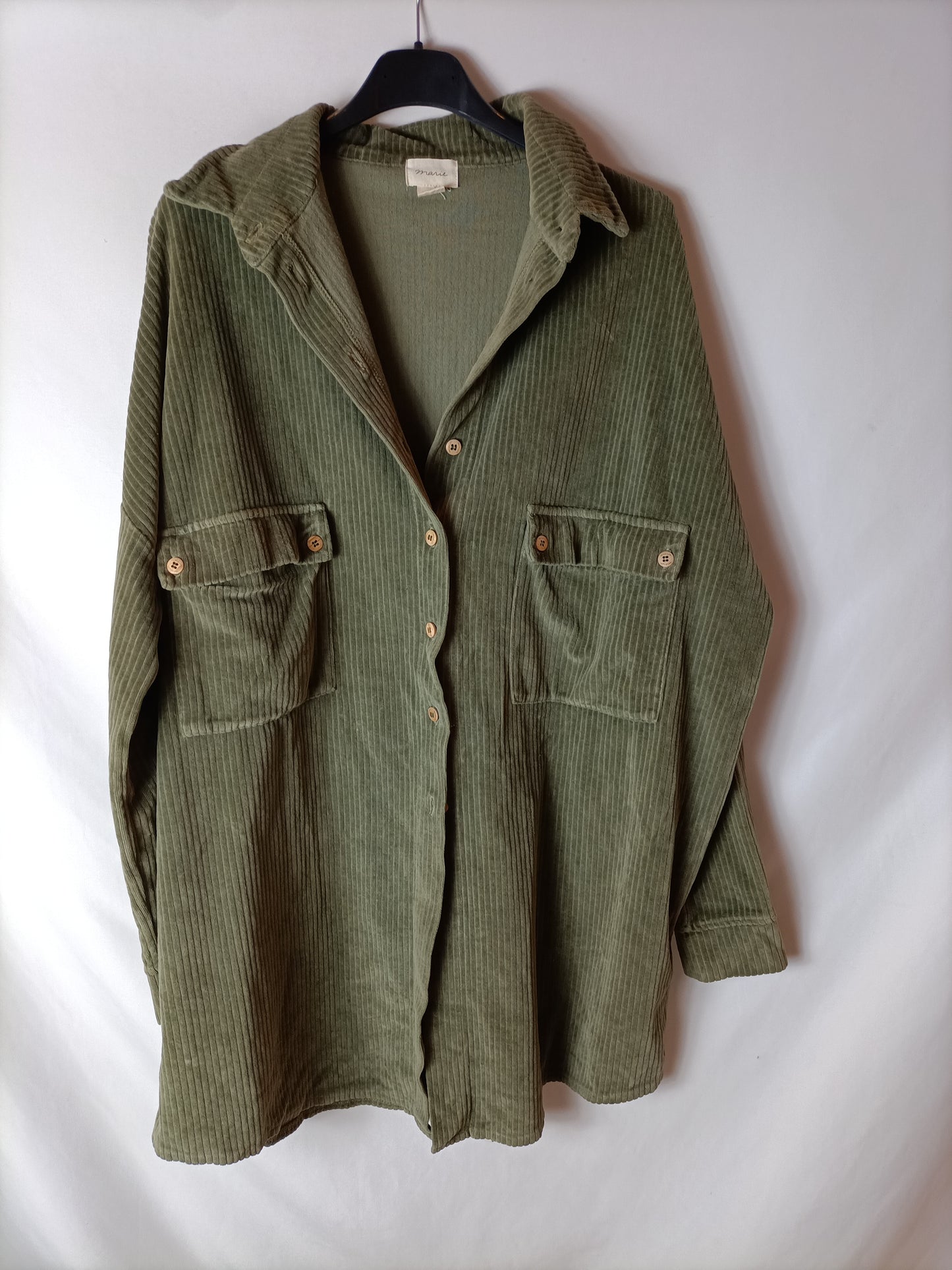 MARIE . chaqueta pana verde T.s