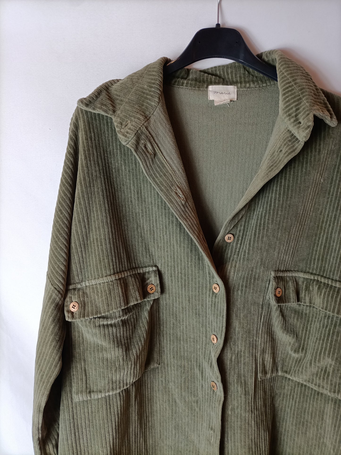 MARIE . chaqueta pana verde T.s
