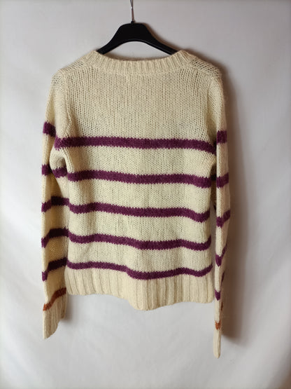 MAKSU. Beige striped sweater Tm/l