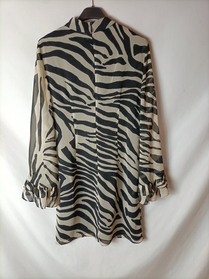 MANGO. Printed chiffon dress. TS