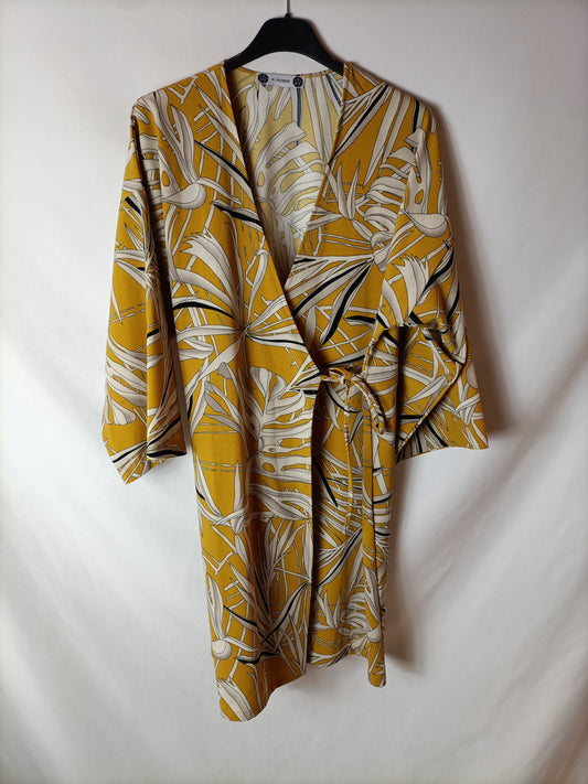 P&amp;ROSES. Mustard wrap dress. TM
