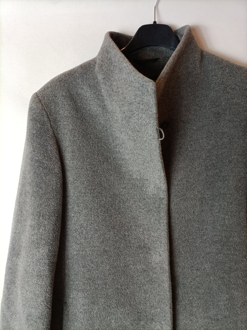 CINZIA ROCCA. Abrigo gris lana y alpaca . T 38 (tara)