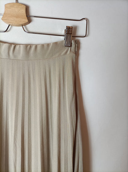 MASSIMO DUTTI. Falda midi plisada T.xs