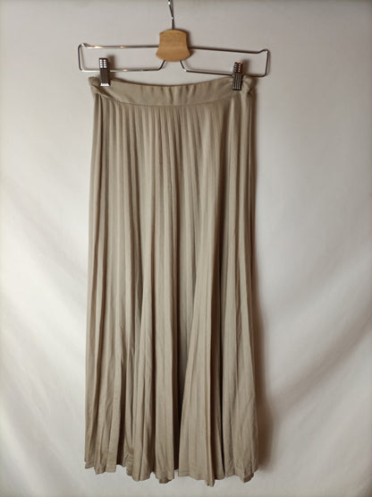 MASSIMO DUTTI. Falda midi plisada T.xs