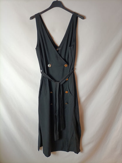 ZARA. Vestido midi cruzado T. s