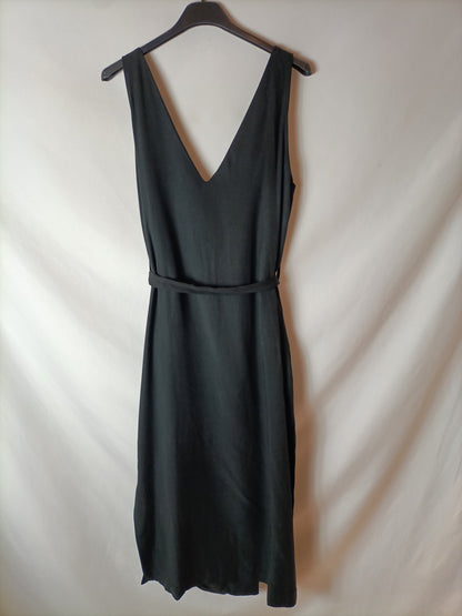 ZARA. Vestido midi cruzado T. s