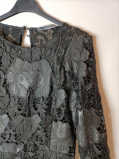 ZARA. Black lace dress TM