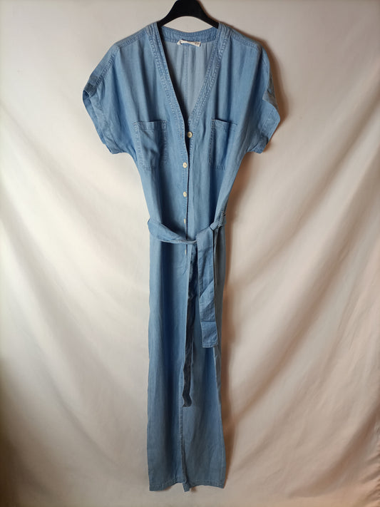 MANGO. Ts fluid denim jumpsuit