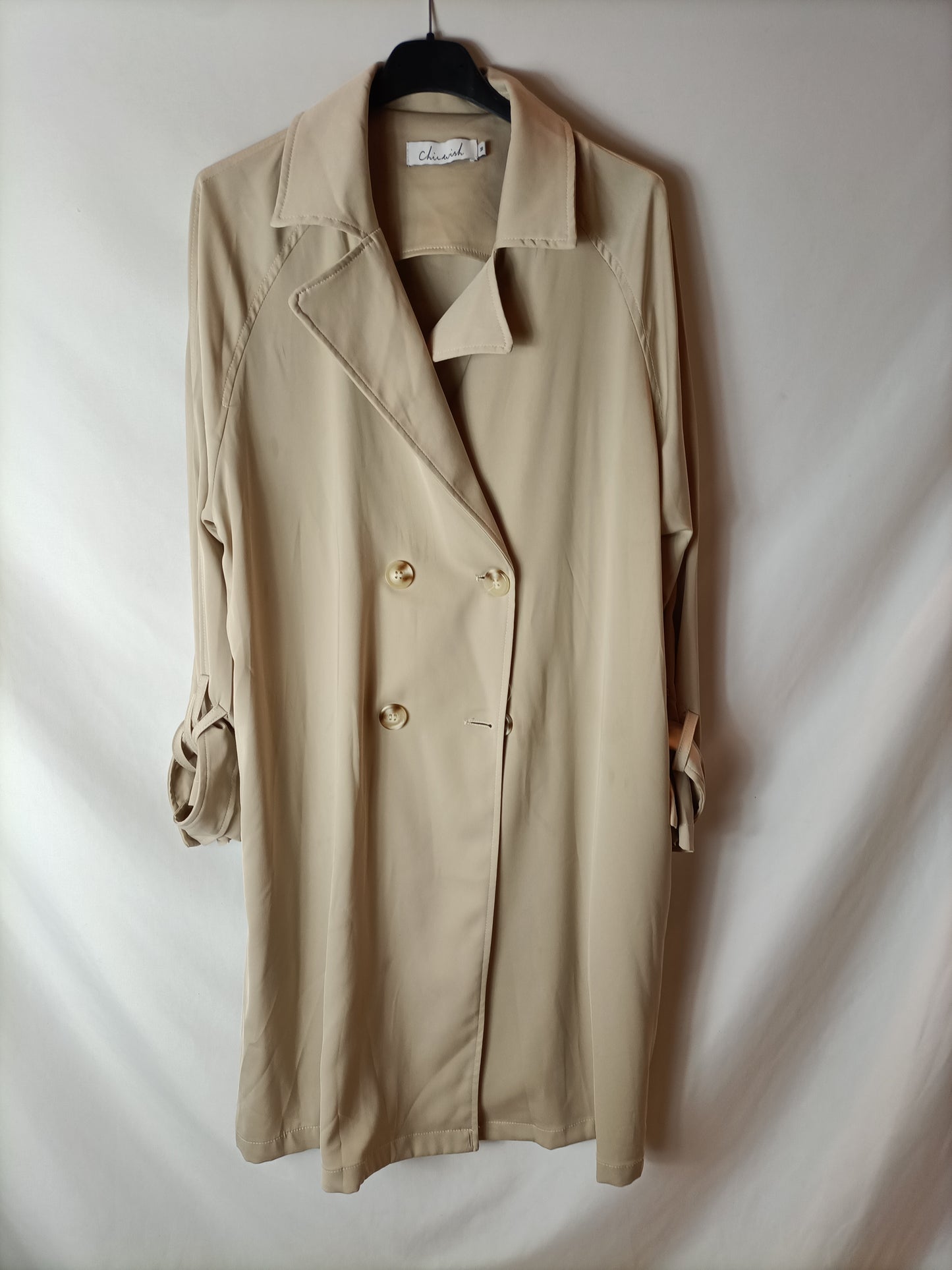 CHICWISH. Flowy beige trench-style jacket. TM