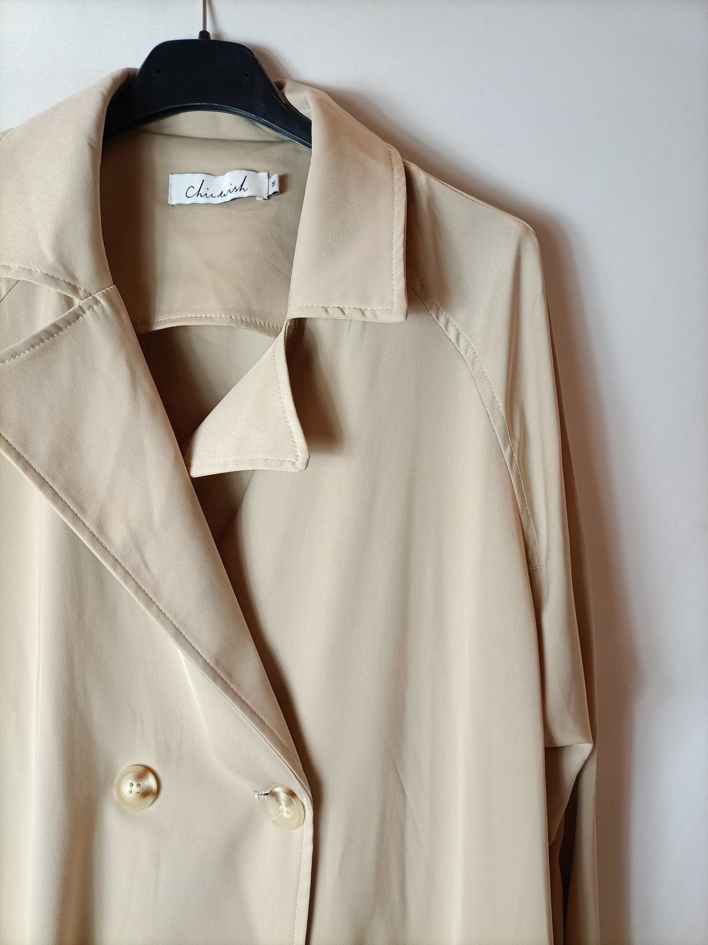 CHICWISH. Flowy beige trench-style jacket. TM