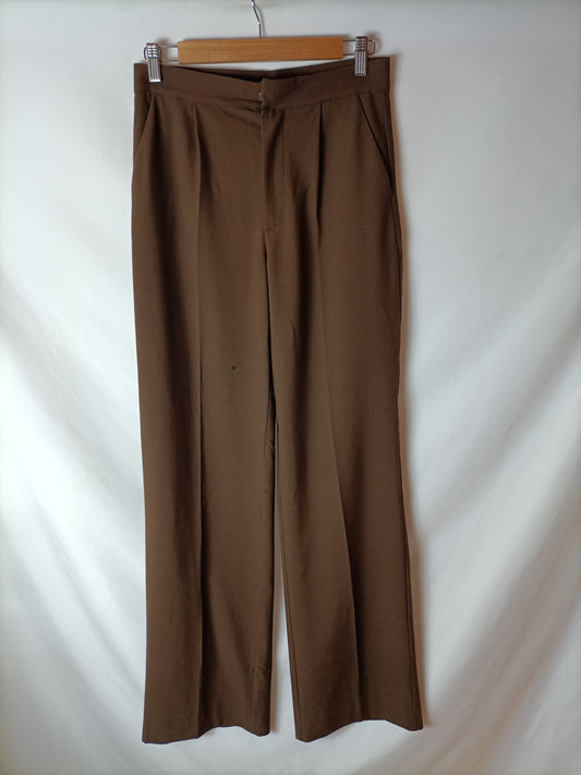 PULL&amp;BEAR. Brown wide-leg trousers Ts