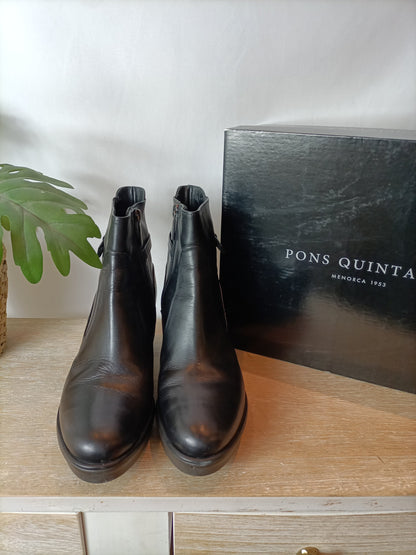 PONS QUINTANA. Botines piel negros  T 38