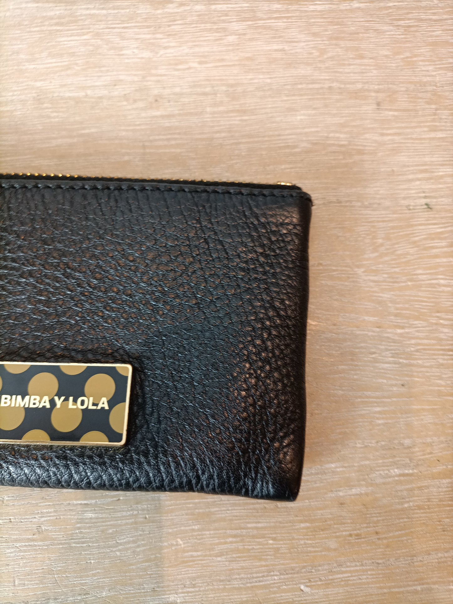 BIMBA Y LOLA. tarjetero negro piel