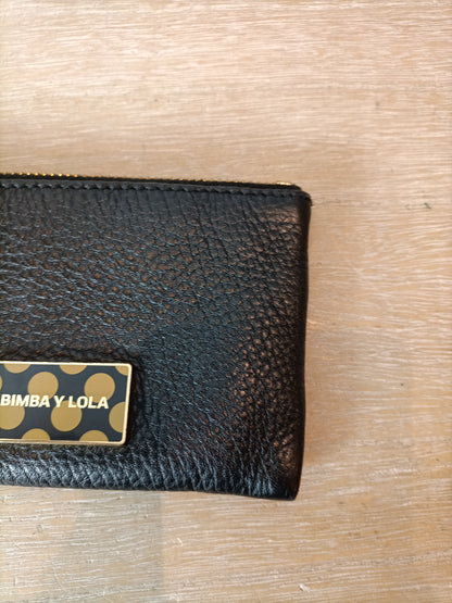 BIMBA Y LOLA. tarjetero negro piel