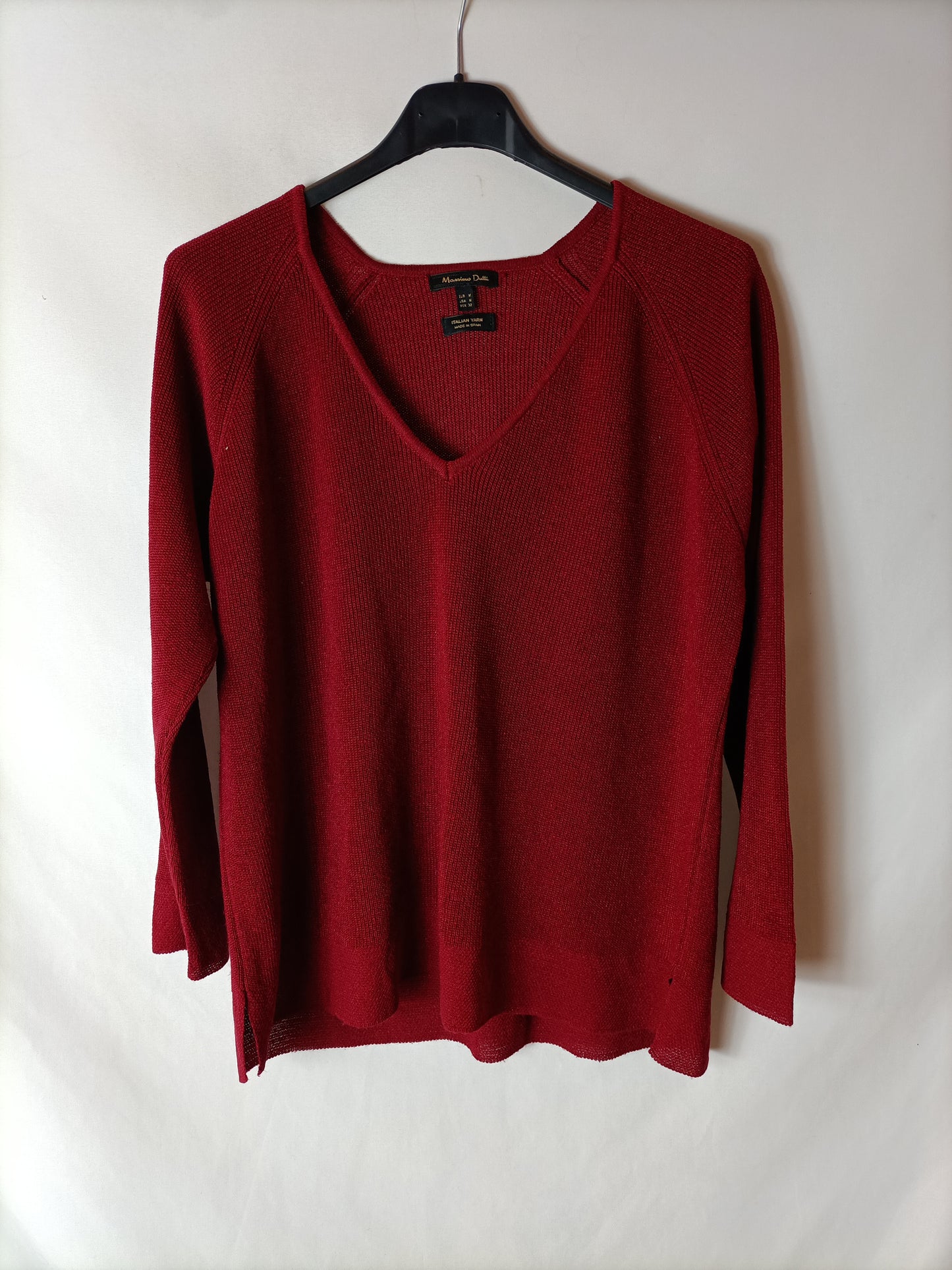 MASSIMO DUTTI. Red Tm thread sweater