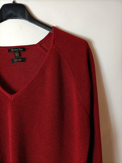 MASSIMO DUTTI. Red Tm thread sweater
