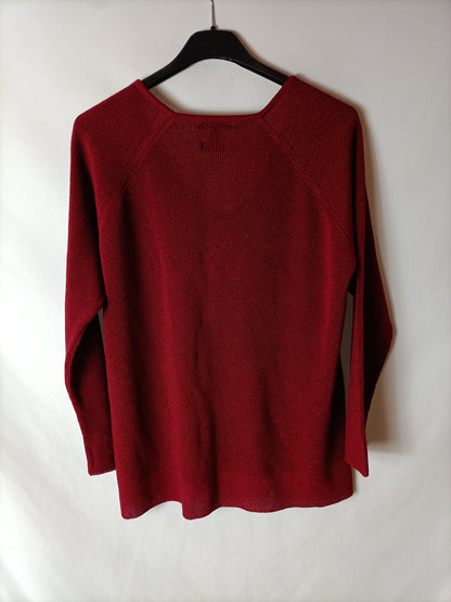 MASSIMO DUTTI. Red Tm thread sweater