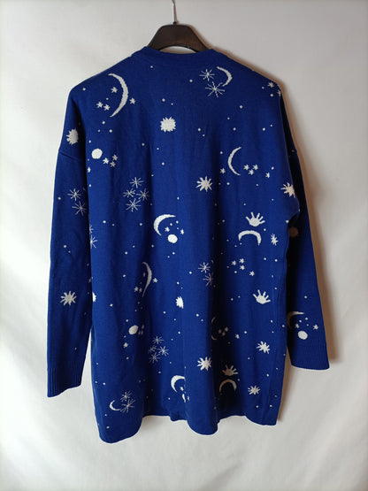 CHRYSALIS. Blue printed cardigan (s/m)