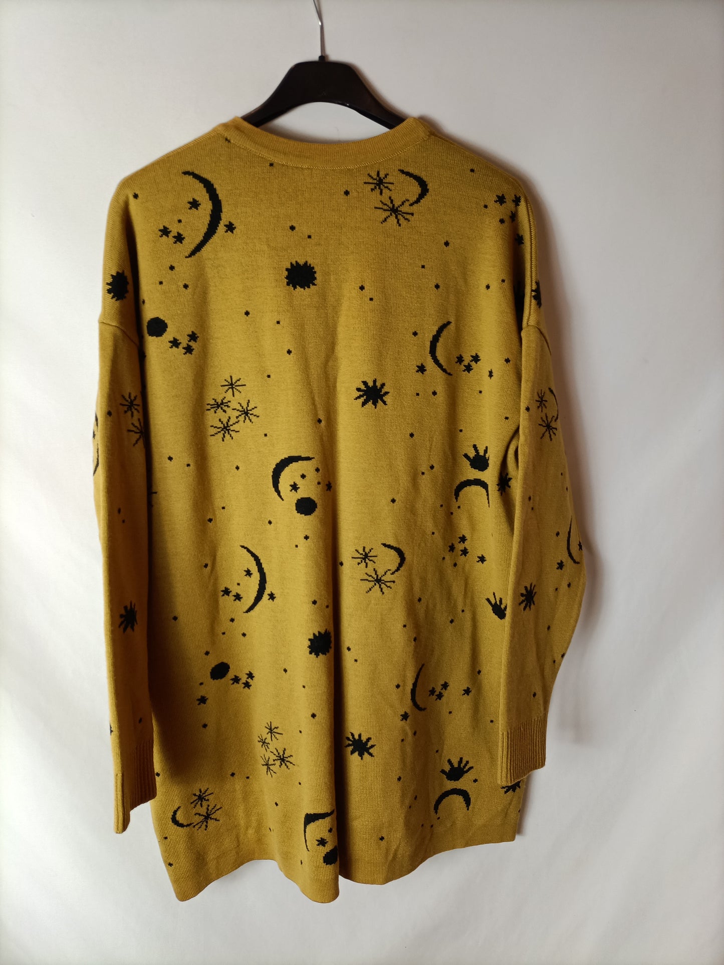 CRISÁLIDA. Cárdigan mostaza estampado T.u(s/m)