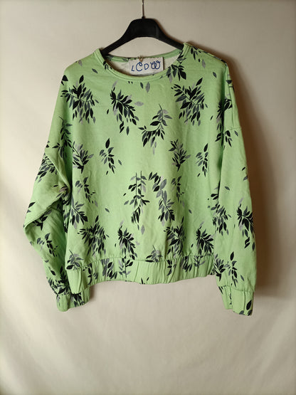 LA CASITA DE WENDY. Sudadera verde hojas