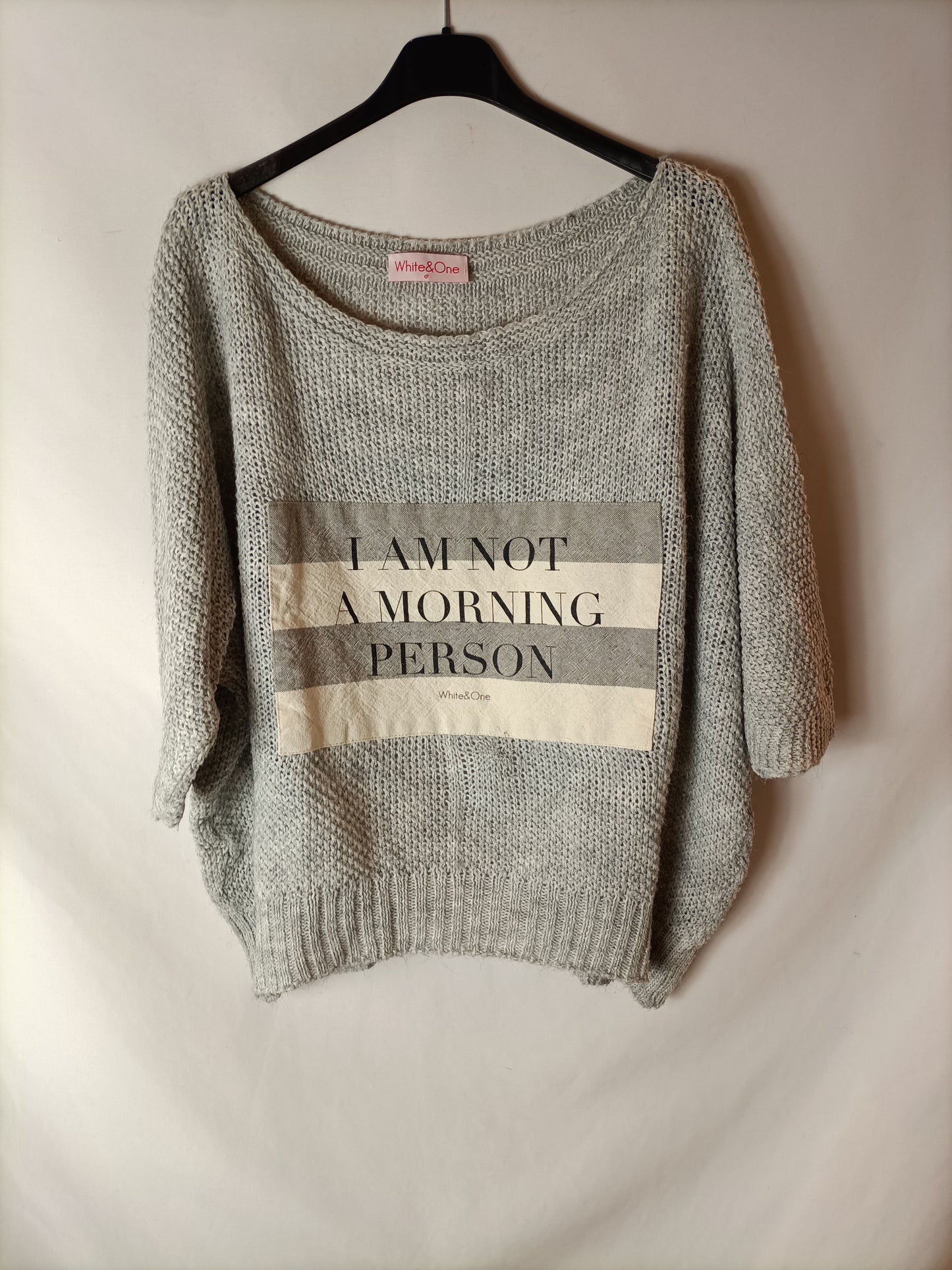 WHITE&ONE. Jersey gris jaspeado T.u(s/m)