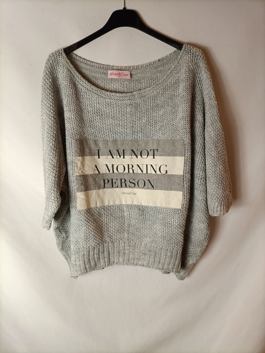 WHITE&amp;ONE. Heather grey sweater Tu(s/m)