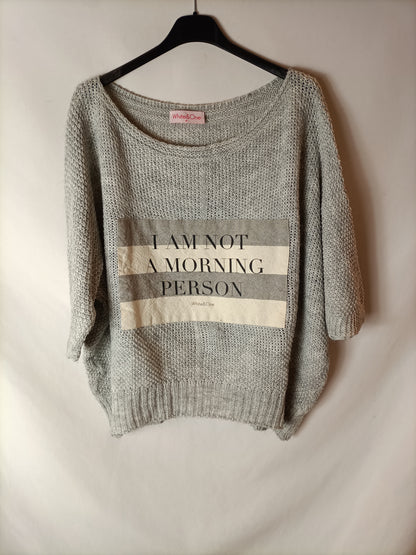 WHITE&ONE. Jersey gris jaspeado T.u(s/m)