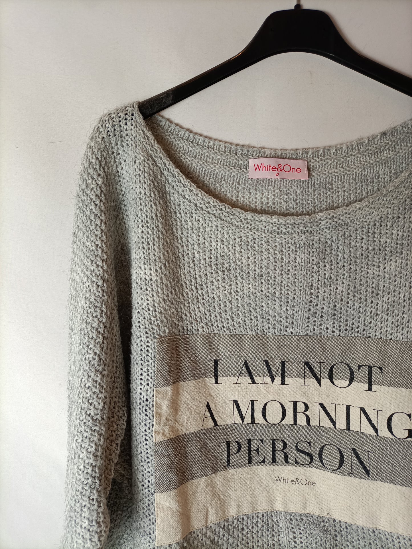 WHITE&ONE. Jersey gris jaspeado T.u(s/m)