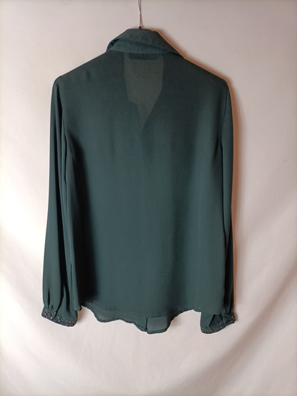 ZARA. Green beaded blouse T.xs (tara)