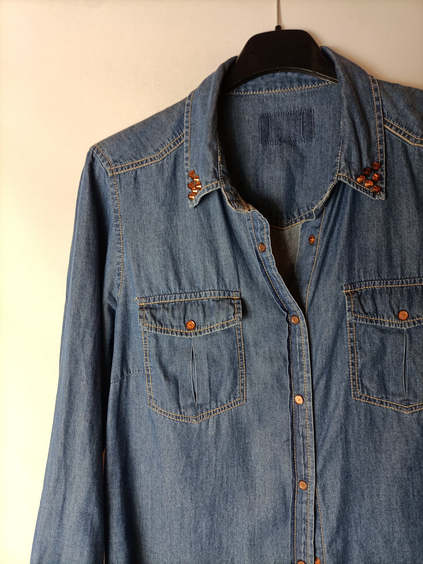 OTHER. Studded denim shirt Ts/m